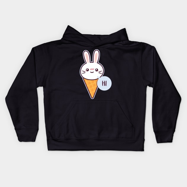 Kawaii Rabbit Kids Hoodie by madeinchorley